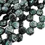 Czech Glass Honeycomb Beads 2-Hole 6mm 30 Pcs Tweedy Green